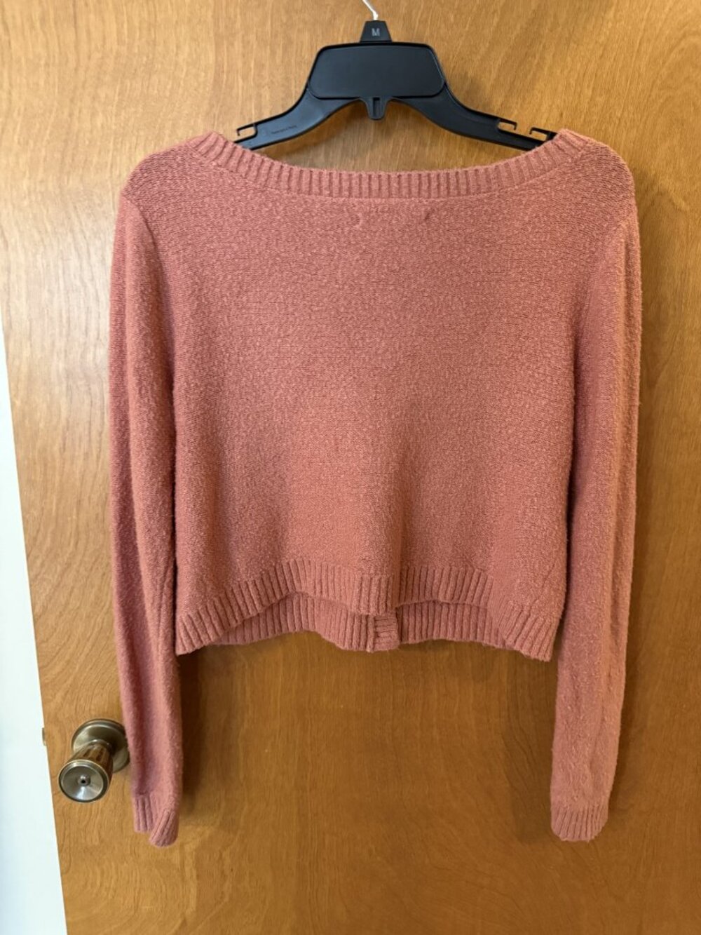American Eagle Soft Cropped Button Front Cardigan Mauve Rose Pink Size Small - Picture 4 of 7